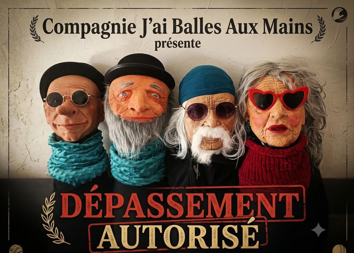 Affiche du spectacle Dépassement autorisé par la Compagnie J’ai Balles Aux Mains